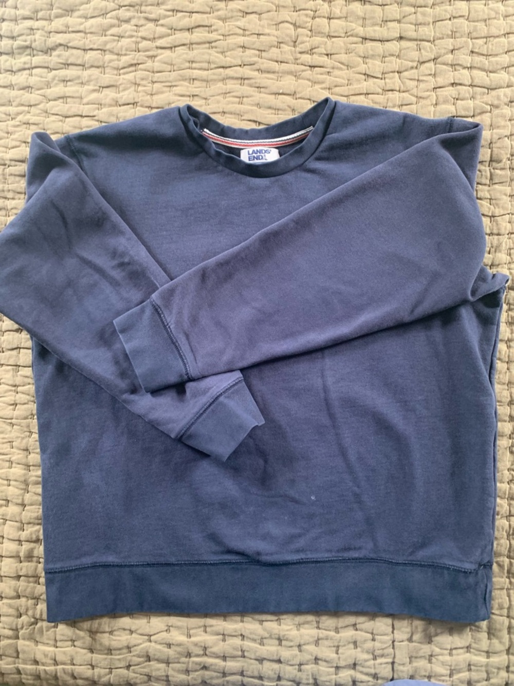Lands’ End Serious Sweats Crewneck Sweatshirt in Navy